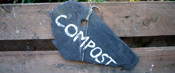 Compost sign on slate